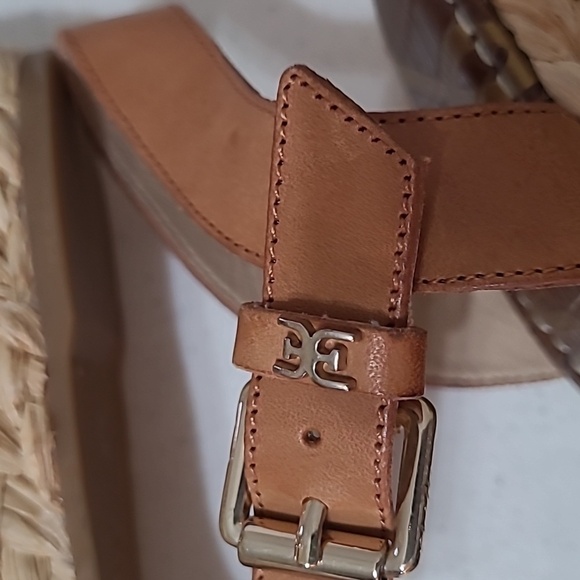 Sam Edelman Darline tan and gold wedge sandals size 10 - Picture 5 of 12